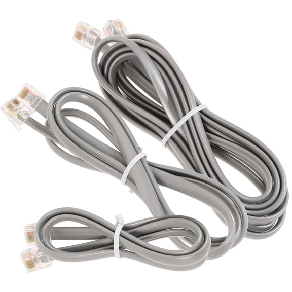 OUNONA 3Pcs Grey Telephone Extension Cord for Landline Phones Durable Wear Resistant Phone Cable