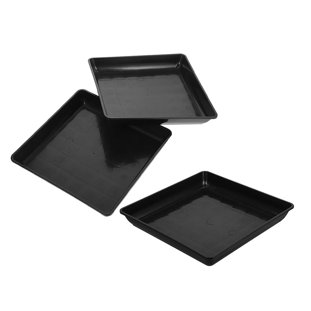 OUNONA 3pcs Plastic Plant Pot Saucer Rectangle Plant Saucers Drip Tray Flower Pot Drip Trays