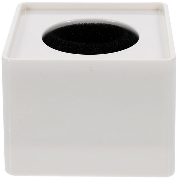 OUNONA 3pcs Portable ABS Injection Molding Square Cube Shaped Interview Mic Microphone Logo Flag Station Logo (White)