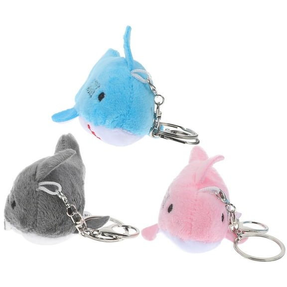 OUNONA 3Pcs Plush Shark Keychain Cute Stuffed Shark Pendant Bag Backpack Accessories