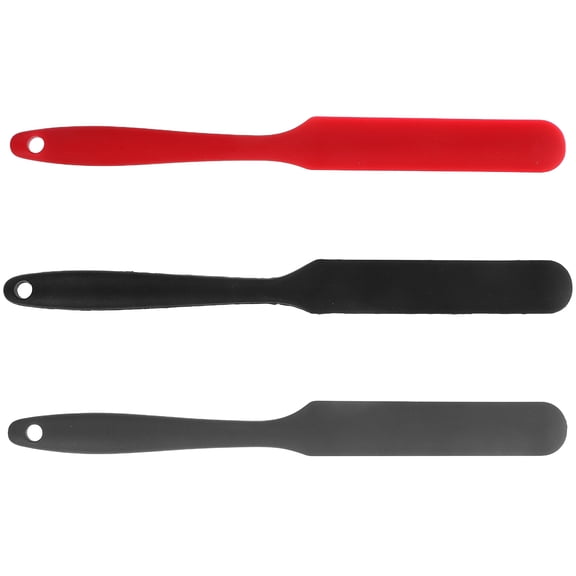 OUNONA 3pcs Silicone Jar Spatulas With Long Handle Jam Spreader Baking Cooking Flexible Tools For Mixing Dough Cake Cream