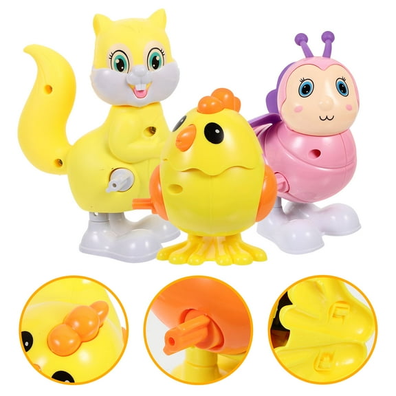 OUNONA Set of 3 Wind-Up Animals for Fun Playtime - Includes Chick, , and Squirrel Clockwork Toys