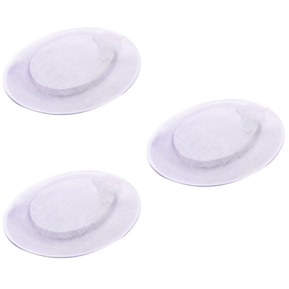 OUNONA 3pcs Wommen Sinamay Base Cocktail Hat Fascinator Round Base Hat Round Base Millinery DIY Craft Accessory Yarn Hat Bottom (White)