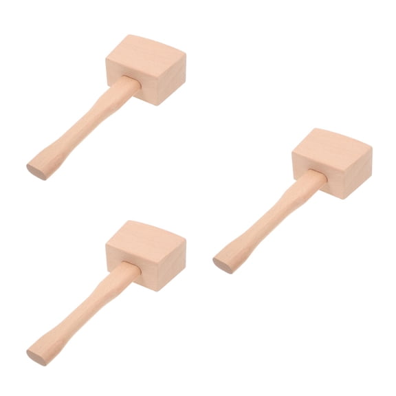 OUNONA 3pcs Wooden Hammer Leathercraft Wood Mallet Carpentry Mallet Multi-purpose Woodworking Tool Small Wooden Mallet Chisel Mallet Woodworking