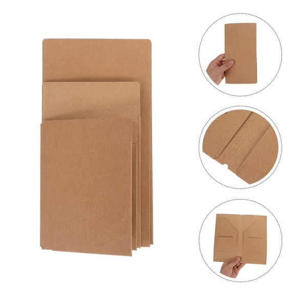 FOLOYORI 3-Piece Zipper Document Case and Kraft Card Holder for Home and Office Receipt Storage Organizer