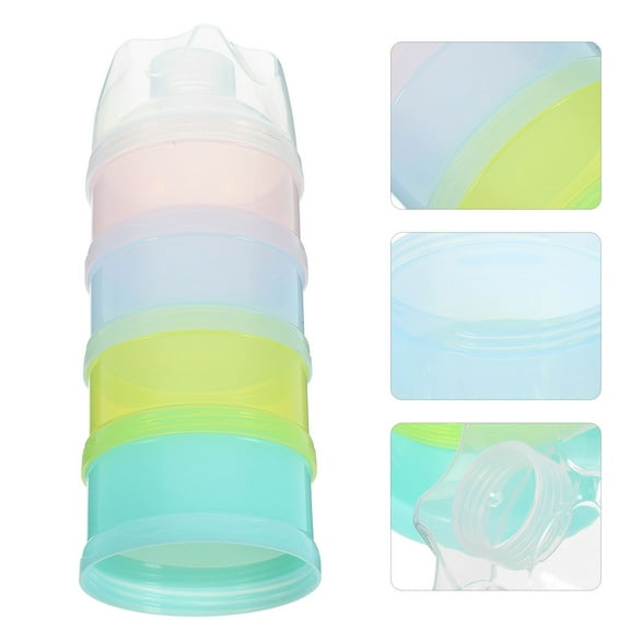 OUNONA 4 Layers Baby Milk Powder Formual Dispenser Baby Feeding Travel Storage Container Non-Spill Stackable Snack Storage Container