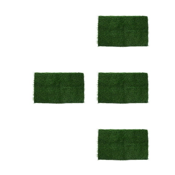 OUNONA  4 PCS Outdoor Fake Grass Puppy Pad Dog Urine Absorbing Green
