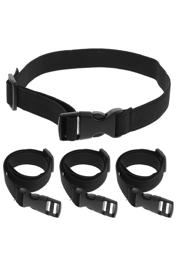 4-Pack Black Polyester Webbing Straps with Quick Release for Luggage, Packing, and Secure Attachment