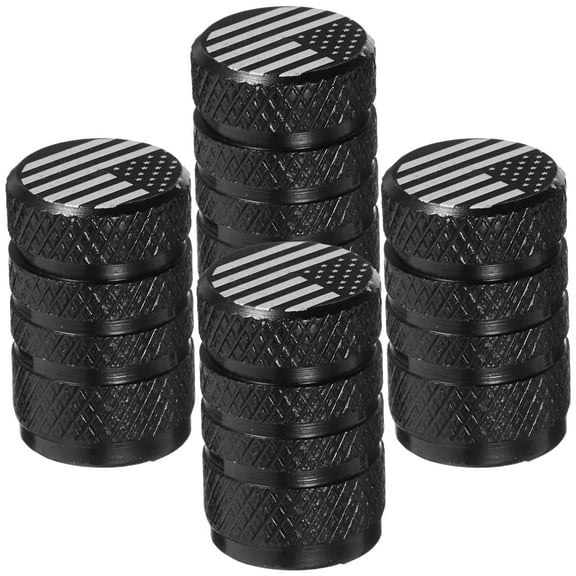 OUNONA 4-Pack Car Tire Valve Stem Caps with Patterned Air Nozzle Covers for Vehicle Tires and Easy to Install
