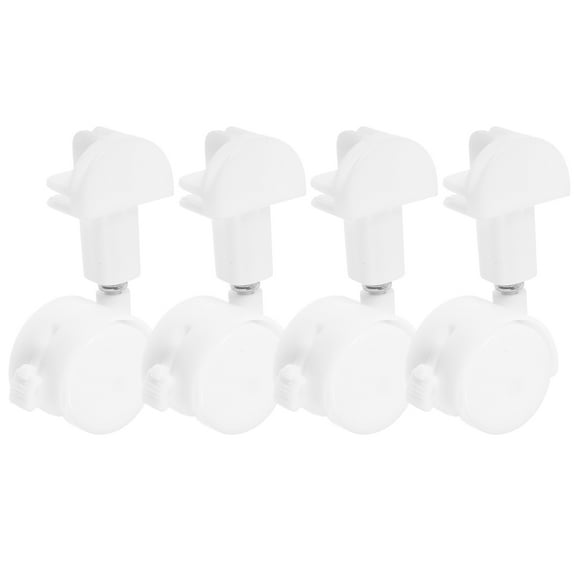 OUNONA plastic caster wheel Casters White for Furniture Pet Care 4pcs