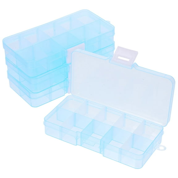 OUNONA 4-Pack Plastic Storage Boxes with Compartments, Small Parts Organizer for Hardware, Craft Supplies, and Tools