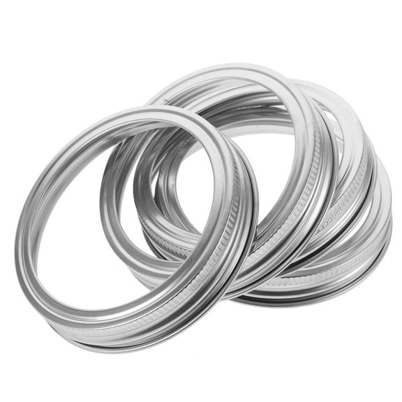 OUNONA Silver Stainless Steel Jar Bands, and Comfortable for Mason Jars, 4Pcs