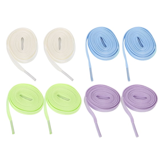 OUNONA 4 Pairs Casual Rope Lace Shoe Strings for Footwear, Shoe Tie Laces for Everyday Shoes