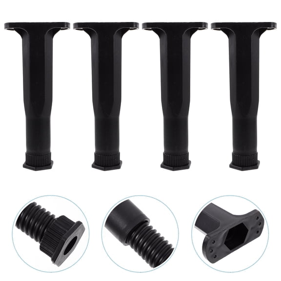 OUNONA  4 Pcs Adjustable Bed Replacement Legs Support for Frame Black
