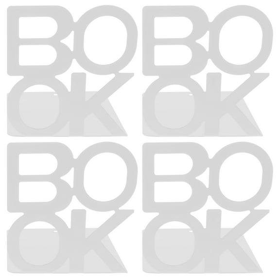 WEAVILUX Bookends Metal White 4Pcs 5.50X5.11X4.91in