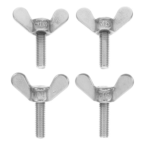 OUNONA  4 Pcs Butterfly Bolt Furniture Screw Wing Nut Screws Silver
