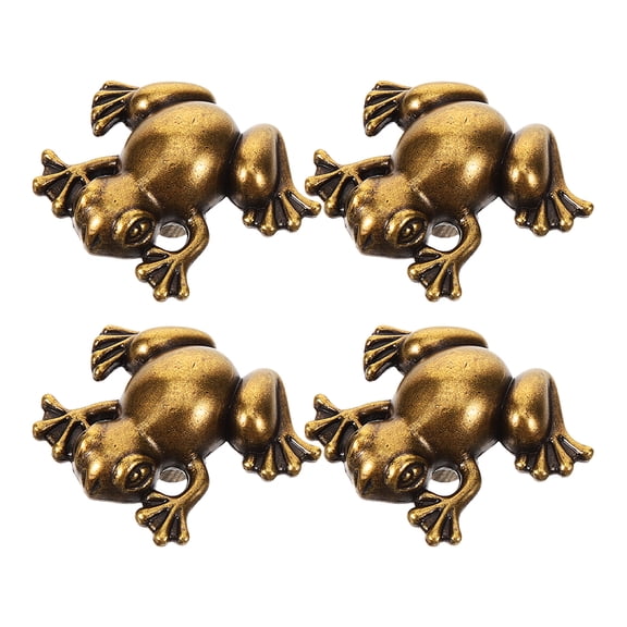 OUNONA 4Pcs Zinc Alloy Frog Cabinet Knobs Animal Pull Handles for Drawer Dresser Furniture Decor