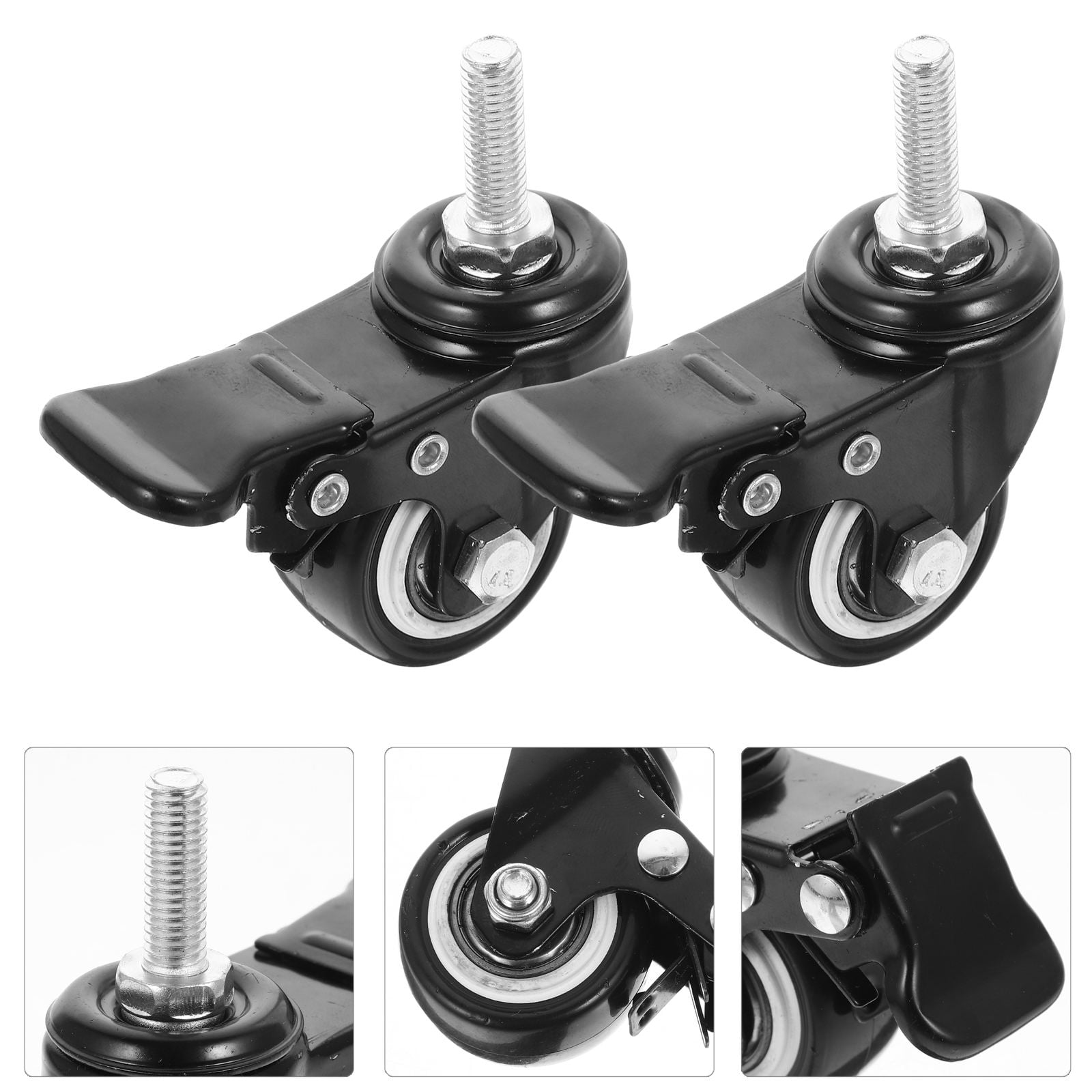 OUNONA  4 Pcs Caster Wheels for Furniture Moving Feet Castors Raise Universal Shopping Office