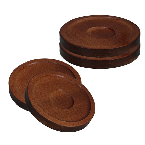 OUNONA 4pcs Round Wood Coasters For Drinks Anti-Skid Wine Cups Coasters For Dining Tables And Coffee Bars Round Wood Coasters For Home Decor And Tabletop Protection