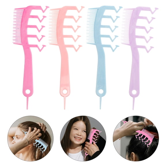 OUNONA 4 Pcs Colorful Hair Cutting Combs Lifting Clip Tool