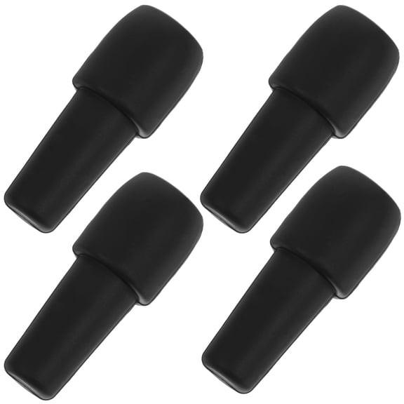 OUNONA 4 Pcs Cork Wine Replacement Bottle Caps Small Stopper Black