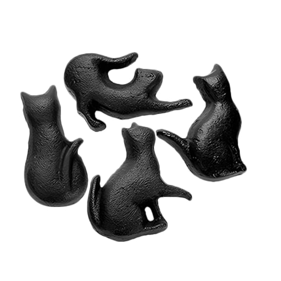 OUNONA 4 Pcs Door Knobs Cat Cabinet Door Handle 6.00X3.50X3.00CM Black