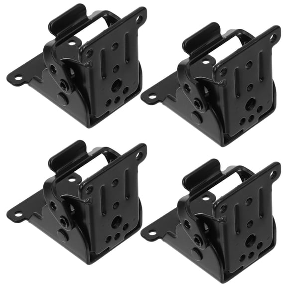 NUOLUX 4Pcs Iron Folding Hinges for Furniture with Black Finish and Secure 90 Degree Lock