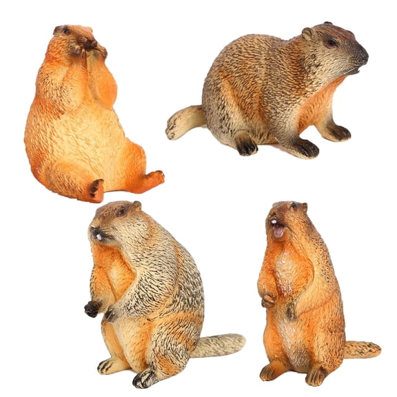 IFANLANDOR Wildlife Animal Model Educational Christmas Decoration 4Pcs 2.7X1.8X1.6In