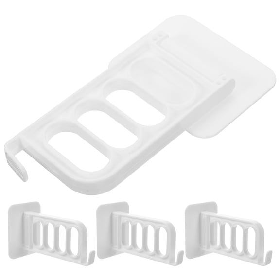 OUNONA White Foldable Clothes Drying Rack for Balcony Made of Plastic Sturdy and Practical 4pcs