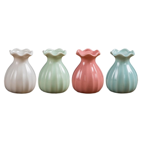 OUNONA 4 Pcs Home Decor Aromatherapy Bottle Decoration Pink Vase Decorative 6.5X8.8CM
