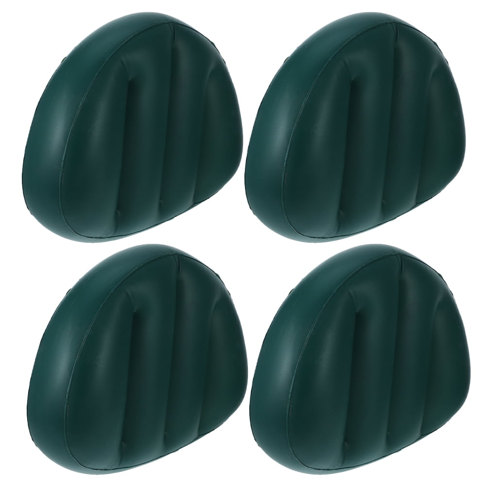 OUNONA 4-Pack Inflatable Boat Seats, Lightweight Foldable Sponge Cushions for Kayak, Canoe, Dark Color Comfort Pads