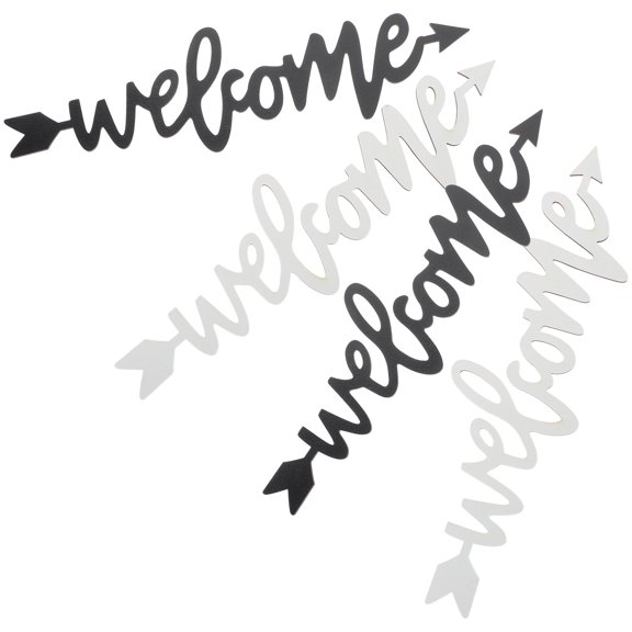 OUNONA Wooden Hanging Letter Plaque for Decoration Assorted Color Suitable for Various Occasions 4pcs