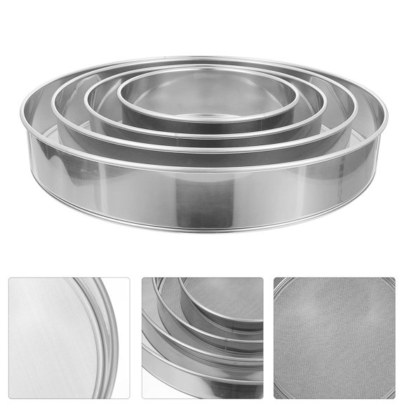 OUNONA 4 Pcs Kitchen Gadget Bread Kitchen Sieve Cooking Sieve 30X30CM Silver