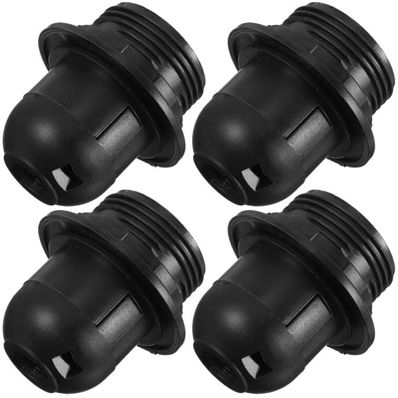 OUNONA  4 Pcs Lamp Repair Kit Light Socket Black Bulbs E27 Base Adapter Plug