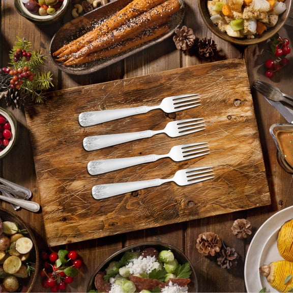 DRAFIDEEP Western Food Forks Silver 8.4In For Grilling