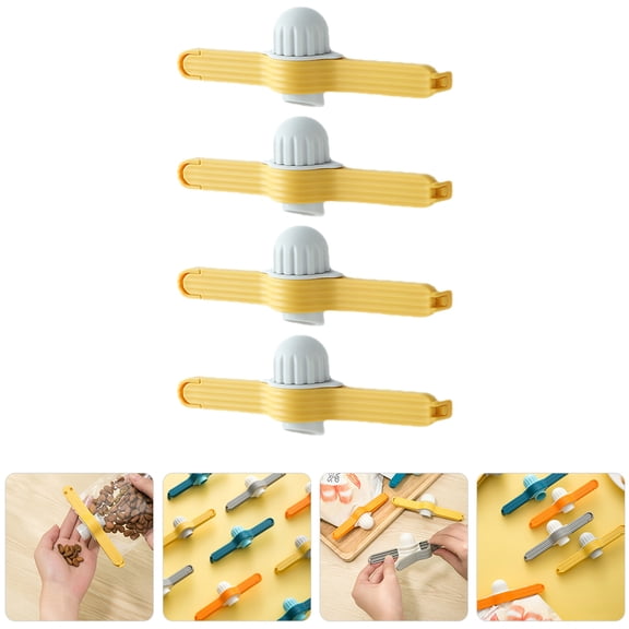 WEAVILUX Reusable Food Bag Clips Sealing Clip Gray 4pcs