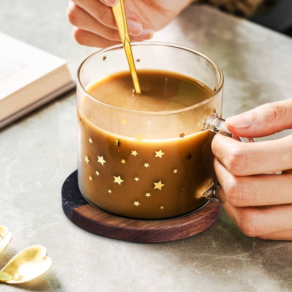 OUNONA 4 Pcs Marble Coasters Resin Coaster Office 10.50X10.50X1.30CM