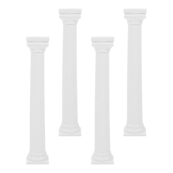 FOLOYORI 4Pcs White Roman Column Cake Risers for Tiered Cake Decoration and Easy Installation