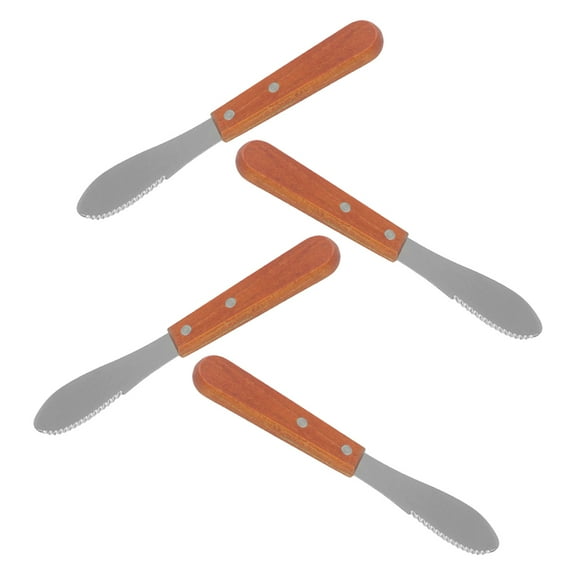 OUNONA  4 Pcs Mini Popcorn Machine Butter Wooden Handle Cheese Knife