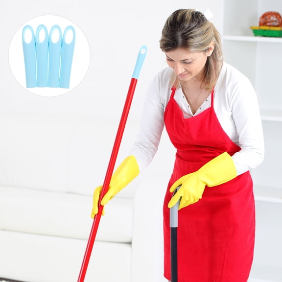 OUNONA 4-Pack Mop Handles with Anti- PP Grips, Cleaning Tool Replacement Parts for Household Use