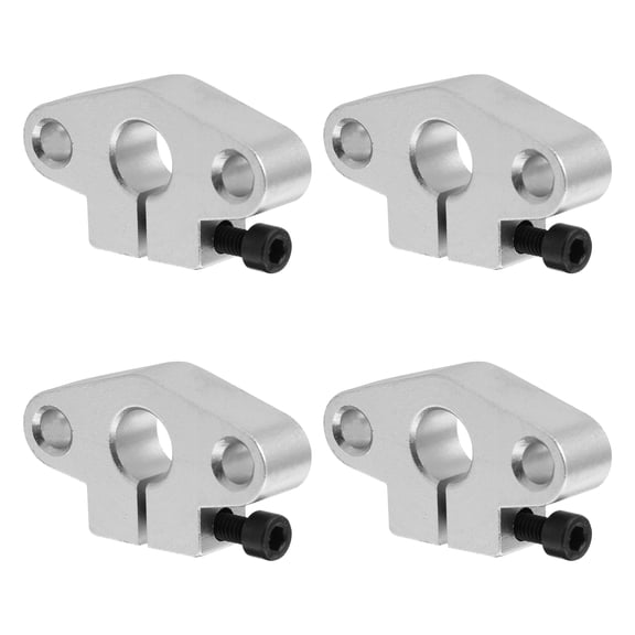 OUNONA 4 Pcs Motor Bracket Clamping Rod Rail Guide Support 4.3X2.4CM Silver