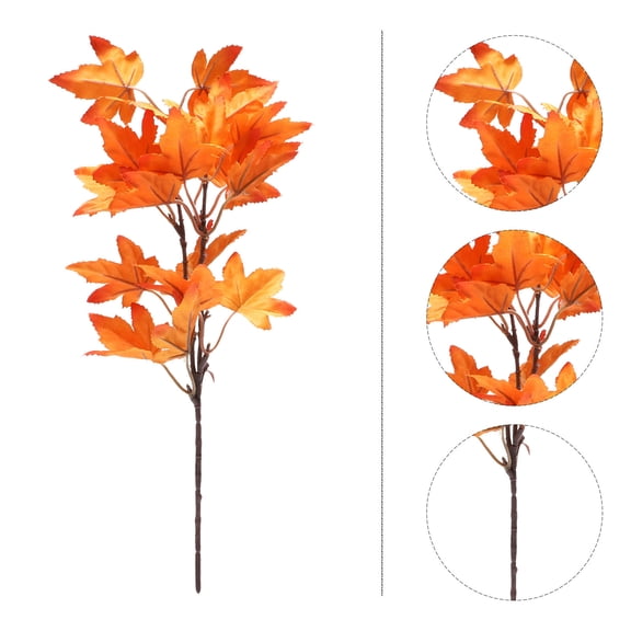 DRAFIDEEP Artificial Maple Leaves Orange 4Pcs 15.4x9.1in Plastic