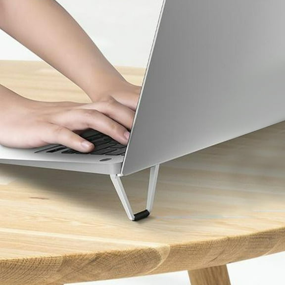 OUNONA 4 Pcs Portable Keyboard Laptop Stand Mini Aluminum Keyboard Riser Foldable Cooling Laptop Kickstand Keyboard Lifter For Desk Computer Laptops Notebooks