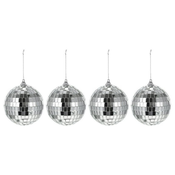 OUNONA 4 Pcs Stage Mirror Balls & Accessories Party Decorations Disco Child Silver
