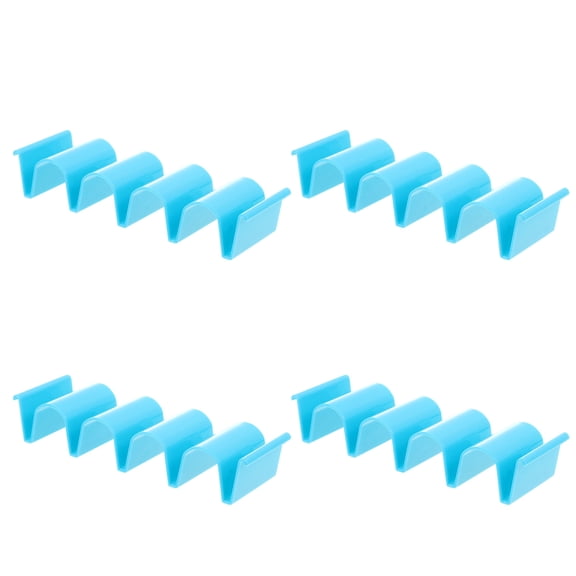 OUNONA  4 Pcs Taco Stands Kitchen Pancake Holder Serving Reversible Tortilla Blue