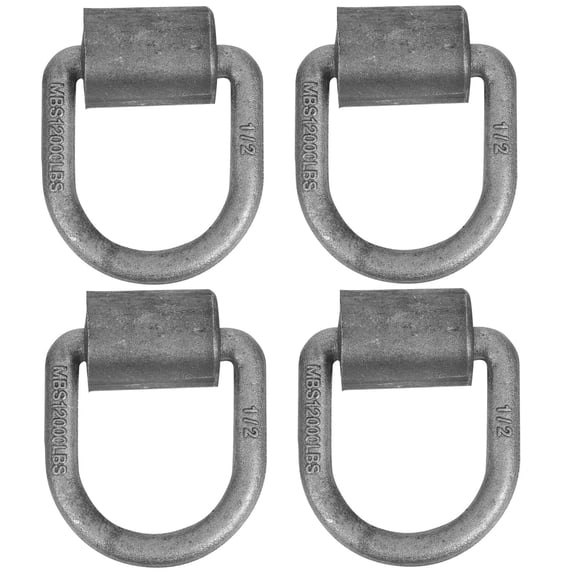 OUNONA 4-Pack Heavy Duty Steel D- Trailer Tie Down Anchors, Precision Welded for Secure Cargo and Hauling