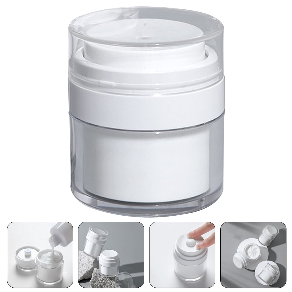 OUNONA  4 Pcs Travel Size Containers for Toiletries Vacuum Pump Bottle Miss White