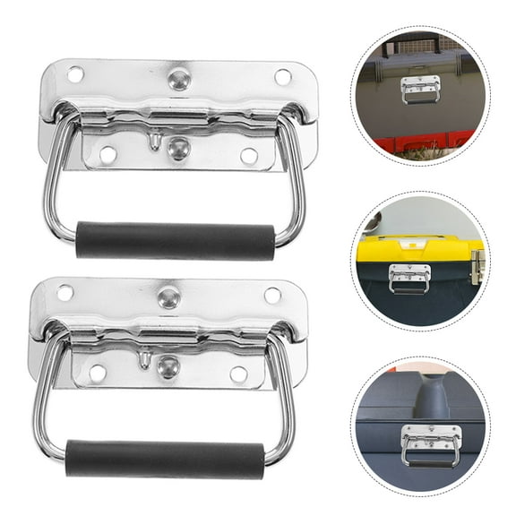 OUNONA 4 Pcs Universal Case Handle Replacement for Luggage and Tool Boxes Metal Carrying Handles for DIY Projects Case Carrying Handle Multi-Use Case Carrying Handle