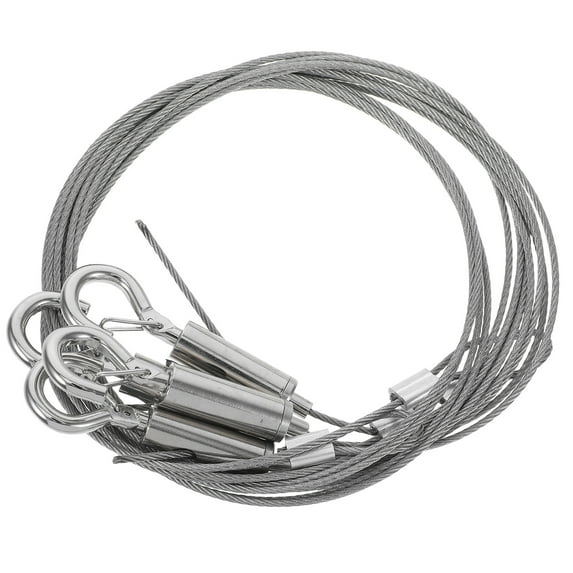 OUNONA 4 Pcs Wire Hanging Rope Hanging Picture Accessories 100.00X1.90X0.90CM Silver