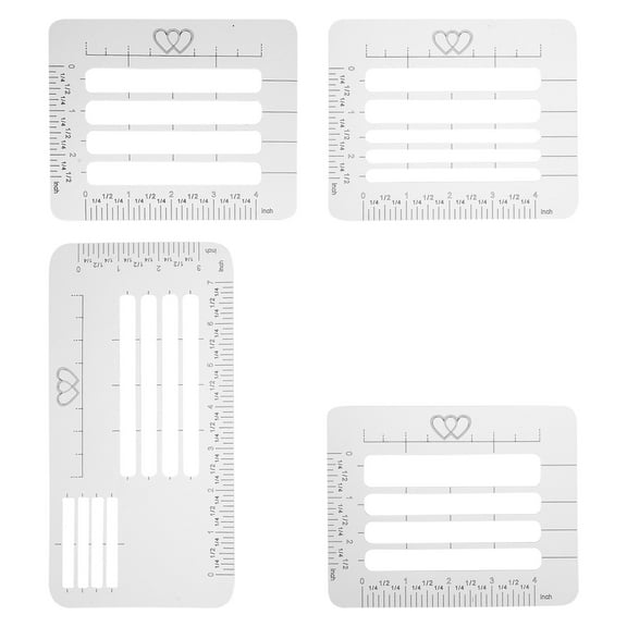 OUNONA 4Pcs Light Grey Envelope Stencil Template Set with 4 Designs for Letter Addressing Guide